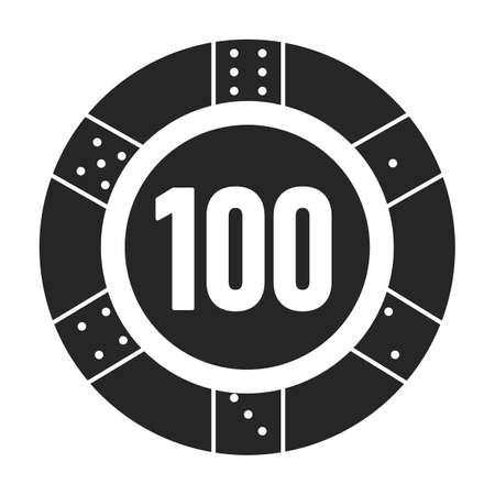 Casino chip vector icon.Black vector icon isolated on white background casino chip.のイラスト素材