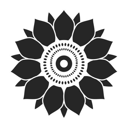 Sunflower vector icon.Black vector icon isolated on white background sunflower.のイラスト素材