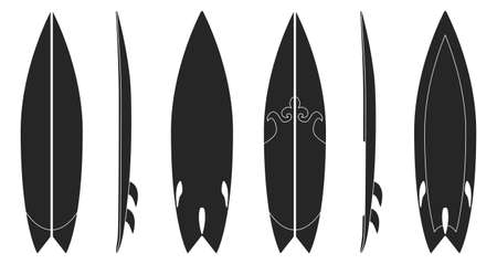 Surfboard vector realistic set icon.Vector illustration surfboard for wave.Isolated icon hawaii of surf board.のイラスト素材