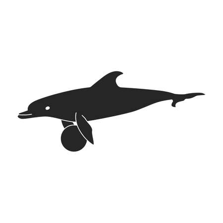 Dolphin vector icon.Black vector icon isolated on white background dolphin.のイラスト素材