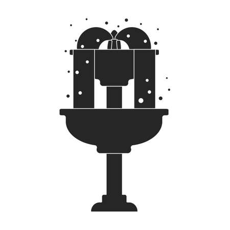 Fountain vector icon.Black vector icon isolated on white background fountain.のイラスト素材