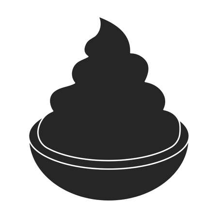 Cottage cheese vector icon.Black vector icon isolated on white background cottage cheese.のイラスト素材