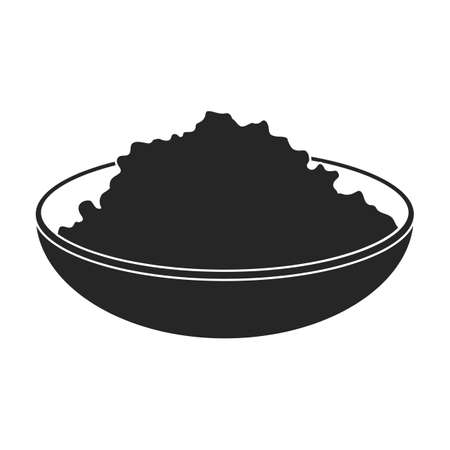 Cottage cheese vector icon.Black vector icon isolated on white background cottage cheese.のイラスト素材