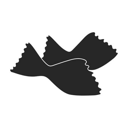 Pasta of italian black vector icon.Black vector illustration pasta and spaghetti,. Isolated illustration of italian food icon on white background.のイラスト素材