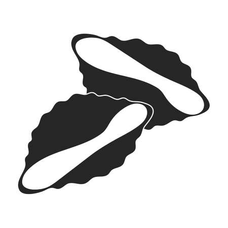 Pasta of italian black vector icon.Black vector illustration pasta and spaghetti,. Isolated illustration of italian food icon on white background.のイラスト素材