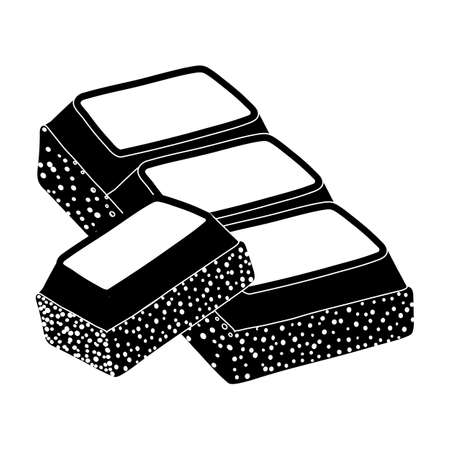 Chocolate vector icon.Black vector icon isolated on white background chocolate.のイラスト素材