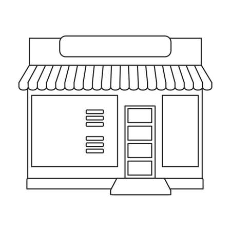 Store vector icon.Outline vector icon isolated on white background store.のイラスト素材