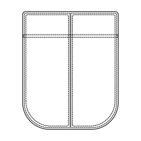 Pocket vector icon.Outline vector icon isolated on white background pocket.のイラスト素材