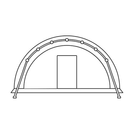 Tent vector icon.Outline vector icon isolated on white background tent.のイラスト素材