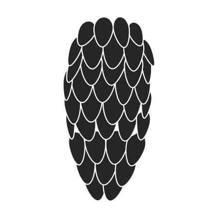Twig pine isolated black icon. Vector illustration spruce twig pine on white background. Vector black illustration icon tree conifer.のイラスト素材