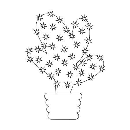 Houseplant cacti vector outline icon. Vector illustration cactus on white background. Isolated outline illustration icon houseplant cacti.のイラスト素材