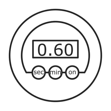 Kitchen timer vector outline icon. Vector illustration oven stopwatch on white background. Isolated outline illustration icon kitchen timer.のイラスト素材