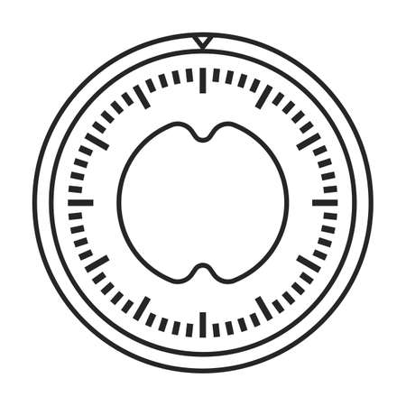 Kitchen timer vector outline icon. Vector illustration oven stopwatch on white background. Isolated outline illustration icon kitchen timer.のイラスト素材