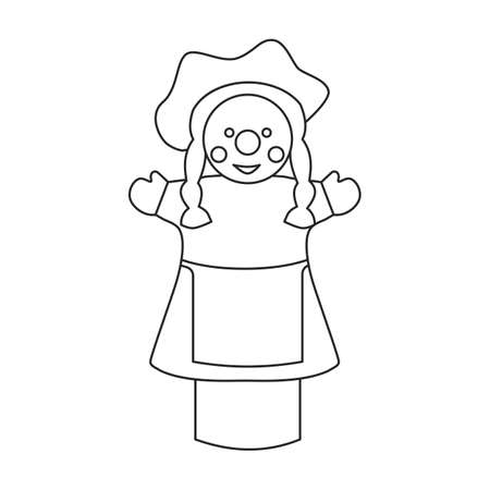 Theater puppets vector icon.Outline vector icon isolated on white background theater puppets.のイラスト素材