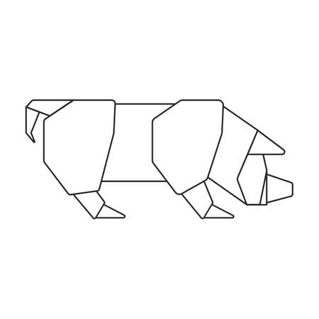 Origami vector icon.Outline vector icon isolated on white background origami.のイラスト素材
