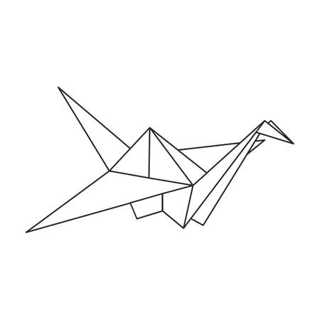 Origami vector icon.Outline vector icon isolated on white background origami.のイラスト素材