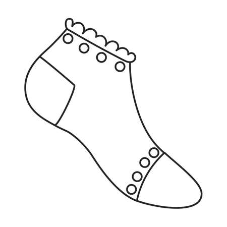 Sock vector icon.Outline vector icon isolated on white background sock.のイラスト素材