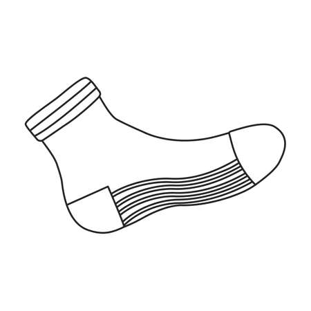Sock vector icon.Outline vector icon isolated on white background sock.のイラスト素材