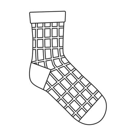 Sock vector icon.Outline vector icon isolated on white background sock.のイラスト素材