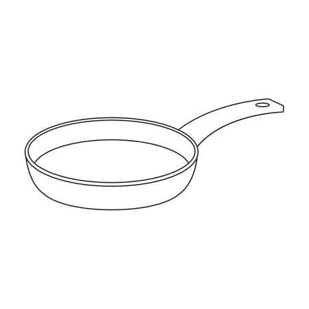 Pan vector icon.Outline vector icon isolated on white background pan.のイラスト素材