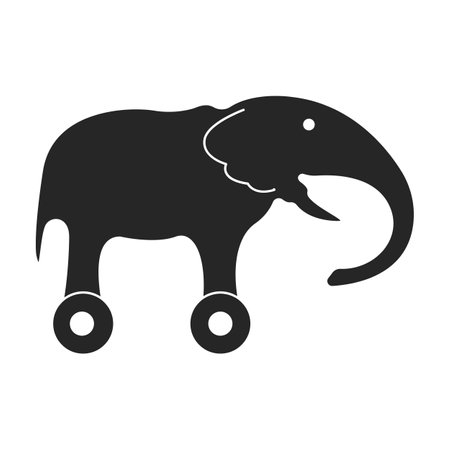 Wooden elephant vector icon.Black vector icon isolated on white background wooden elephant.のイラスト素材