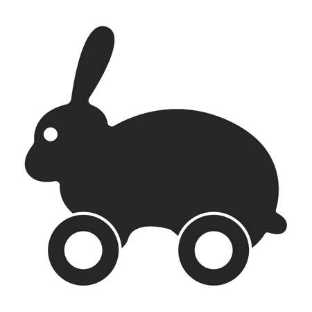 Wooden hare vector icon.Black vector icon isolated on white background wooden hare.のイラスト素材