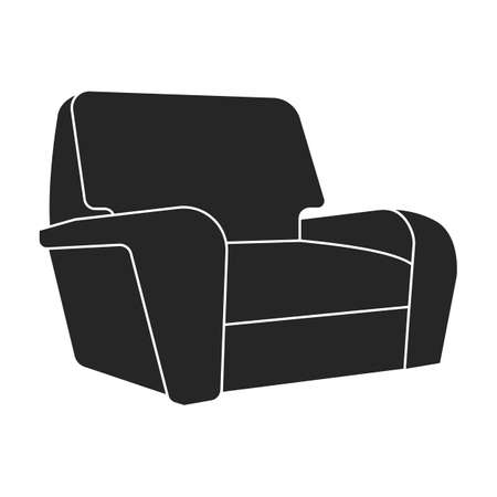 Home armchair vector black icon. Vector illustration comfortable chair on white background. Isolated illustration black icon home armchair.のイラスト素材