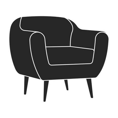 Home armchair vector black icon. Vector illustration comfortable chair on white background. Isolated illustration black icon home armchair.のイラスト素材