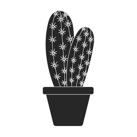 Houseplant cacti vector black icon. Vector illustration cactus on white background. Isolated black illustration icon houseplant cacti.のイラスト素材