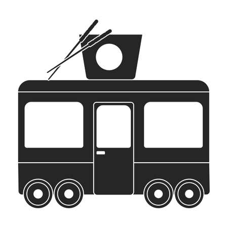 Food trailer vector icon.Black vector icon isolated on white background food trailer.のイラスト素材