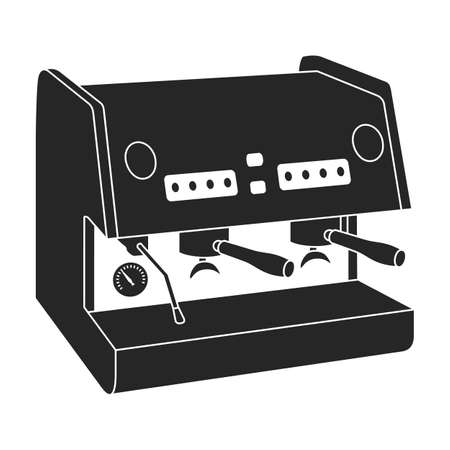 Coffee machine vector black icon.Isolated illustration black icon maker espresso. Vector illustration coffee machine on white background.のイラスト素材