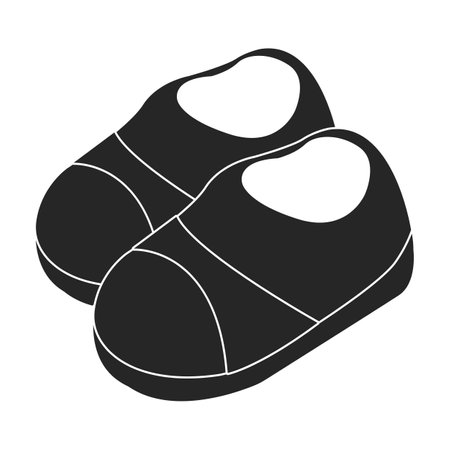 Slippers vector icon.Black vector icon isolated on white background slippers.のイラスト素材