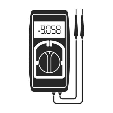 Multimeter vector icon.Black vector icon isolated on white background multimeter.のイラスト素材