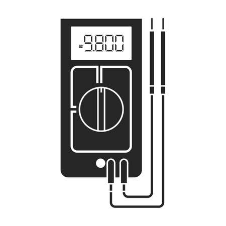 Multimeter vector icon.Black vector icon isolated on white background multimeter.のイラスト素材