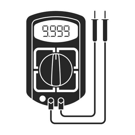 Multimeter vector icon.Black vector icon isolated on white background multimeter.のイラスト素材