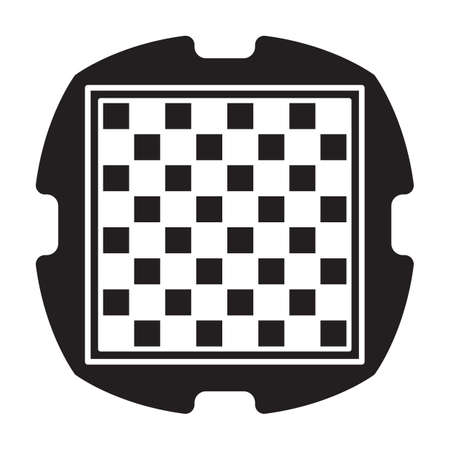 Chess game black vector icon.Black vector illustration of board. Isolated illustration of chess game icon on white background.のイラスト素材