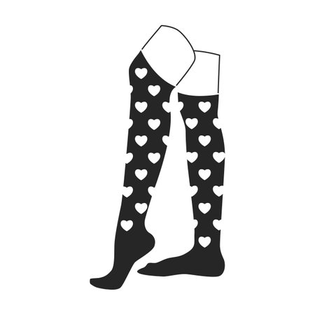 Woman sock vector icon.Black vector icon isolated on white background woman sock.のイラスト素材
