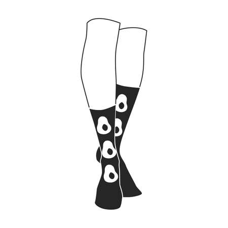 Woman sock vector icon.Black vector icon isolated on white background woman sock.のイラスト素材