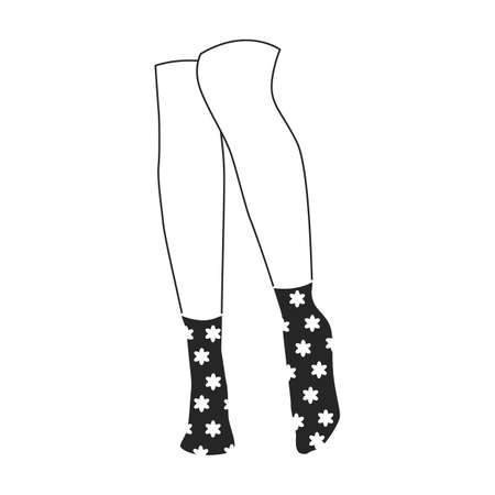 Woman sock vector icon.Black vector icon isolated on white background woman sock.のイラスト素材