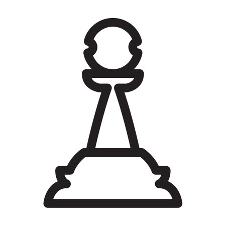 Chess game outline vector icon.Outline vector illustration of pawn. Isolated illustration of chess game icon on white background.のイラスト素材