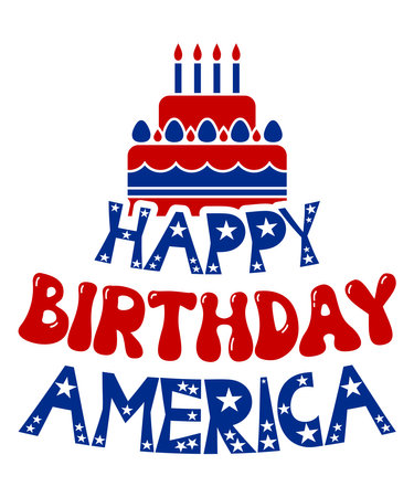 Happy Birthday America typographic designのイラスト素材