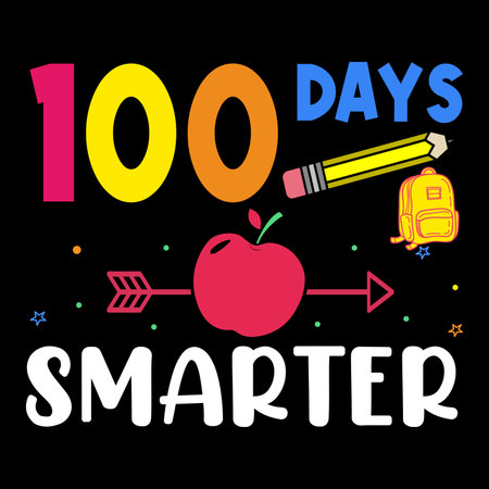 100 days to go. Hand drawn lettering. Vector illustration.のイラスト素材