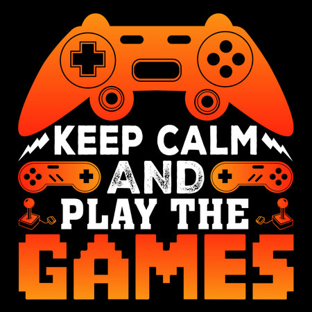 Vector illustration of a gamepad with the words Keep Calm and play video gamesのイラスト素材