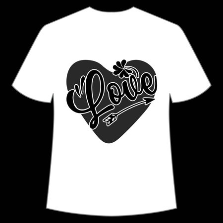 T-shirt print design with lettering love. Vector illustration.のイラスト素材