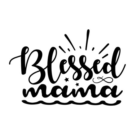 Blessed mama Mother's day shirt print template, typography design for mom mommy mama daughter grandma girl women aunt mom life child best mom adorable shirtのイラスト素材