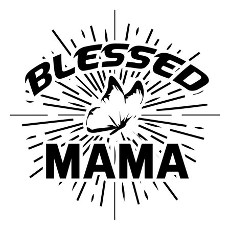 Blessed mama Mother's day shirt print template, typography design for mom mommy mama daughter grandma girl women aunt mom life child best mom adorable shirtのイラスト素材