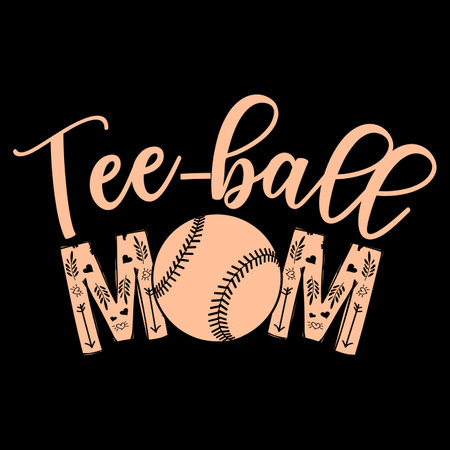 Tee-ball mom Mother's day shirt print template, typography design for mom mommy mama daughter grandma girl women aunt mom life child best mom adorable shirtのイラスト素材