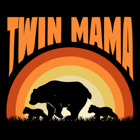 Twin mama Mother's day shirt print template, typography design for mom mommy mama daughter grandma girl women aunt mom life child best mom adorable shirtのイラスト素材