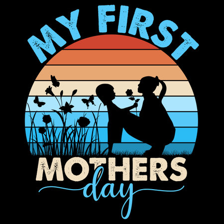My first Wife mother coffee lover Mother's day shirt print template, typography design for mom mommy mama daughter grandma girl women aunt mom life child best mom adorable shirtのイラスト素材