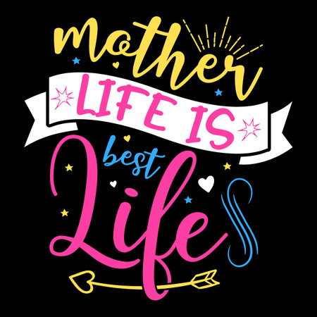 Mother life is best life Wife mother coffee lover Mother's day shirt print template, typography design for mom mommy mama daughter grandma girl women aunt mom life child best mom aのイラスト素材